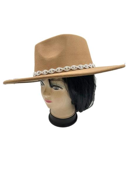 SOMBREROS MARRONES EXCLUSIVA PEDRERIA CRISTAL FIESTA Y NOCHE
