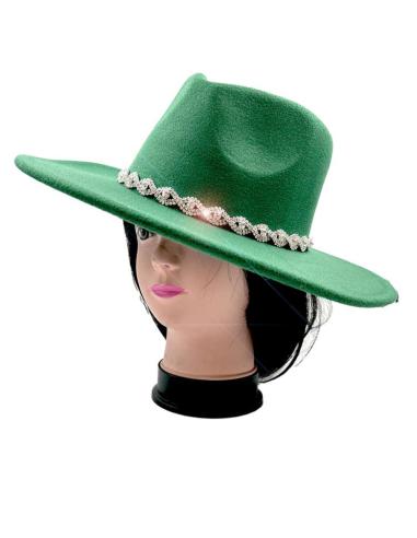 SOMBREROS VERDE BOTELLA EXCLUSIVA PEDRERIA CRISTAL FIESTA Y NOCHE