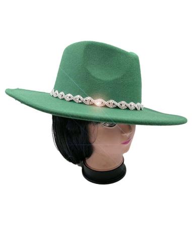 SOMBREROS VERDE BOTELLA EXCLUSIVA PEDRERIA CRISTAL FIESTA Y NOCHE