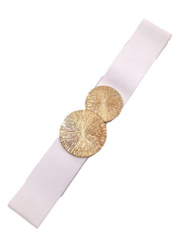 CINTURONES BLANCOS HUESO ELASTICOS Y DECORACION DORADA