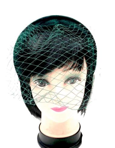 DIADEMAS MUJER VERDES CON REDECILLA PARA BODAS Y EVENTOS