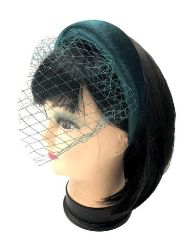 DIADEMAS MUJER VERDES CON REDECILLA PARA BODAS Y EVENTOS
