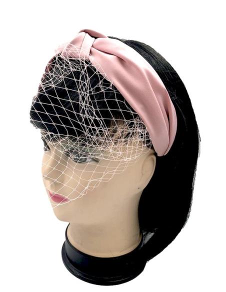 DIADEMAS BODA ROSAS DE NUDO TURBANTE Y REDECILLA