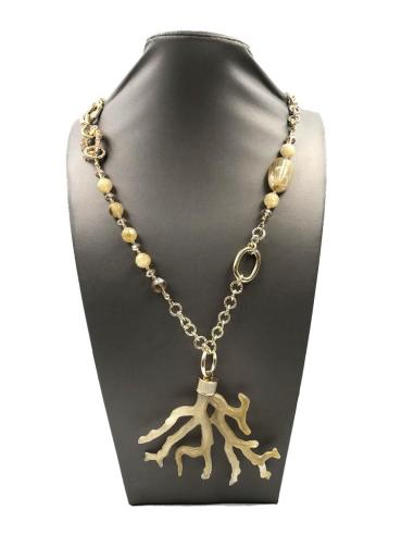 COLLARES DORADOS LARGOS CON CORAL ORIGINAL PARA LOOK DE DIA