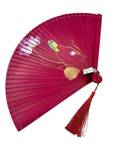 ABANICOS ROJOS DE BAMBU PEQUEÑOS PARA LLEVAR EN BOLSOS DE FIESTA