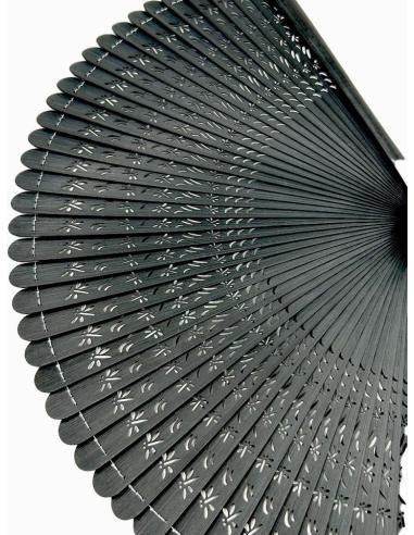 ABANICOS NEGROS DE BAMBU PEQUEÑOS PARA BOLSOS DE FIESTA