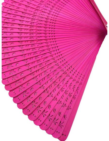 ABANICOS FUCSIAS DE BAMBU PEQUEÑOS PARA BOLSOS DE FIESTA