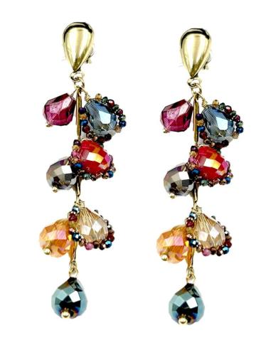 PENDIENTES LARGOS NOCHE CON DESTELLOS CRISTAL EN MULTICOLOR