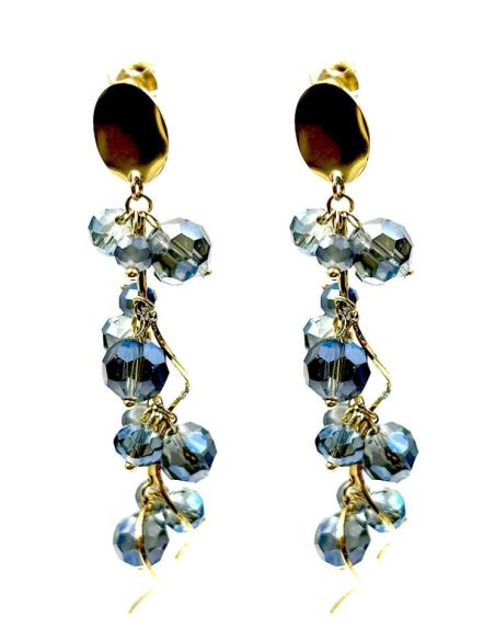 PENDIENTES AZULES LARGOS PERFECTO LOOK DE FIESTA O NOCHE