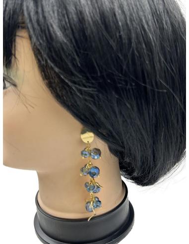PENDIENTES AZULES LARGOS PERFECTO LOOK DE FIESTA O NOCHE