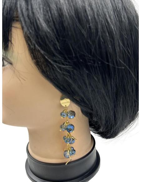 PENDIENTES AZULES LARGOS PERFECTO LOOK DE FIESTA O NOCHE