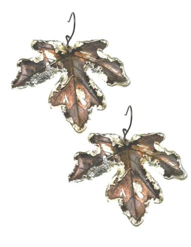 PENDIENTES LARGOS JOYERIA ARTESANAL CON BAÑO Y HOJAS NATURALES PRESERVADAS