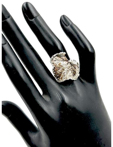 ANILLOS ORIGINALES HOJAS NATURALES PRESERVADAS CON BAÑO PLATA