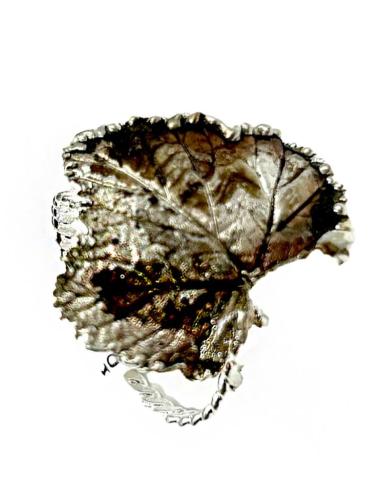 ANILLOS ORIGINALES HOJAS NATURALES PRESERVADAS CON BAÑO PLATA