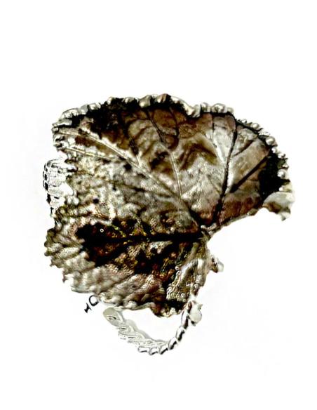 ANILLOS ORIGINALES HOJAS NATURALES PRESERVADAS CON BAÑO PLATA