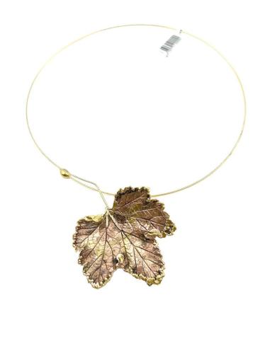 COLLARES MUJER ARTESANALES HOJA NATURAL PRESERVADA COBRE