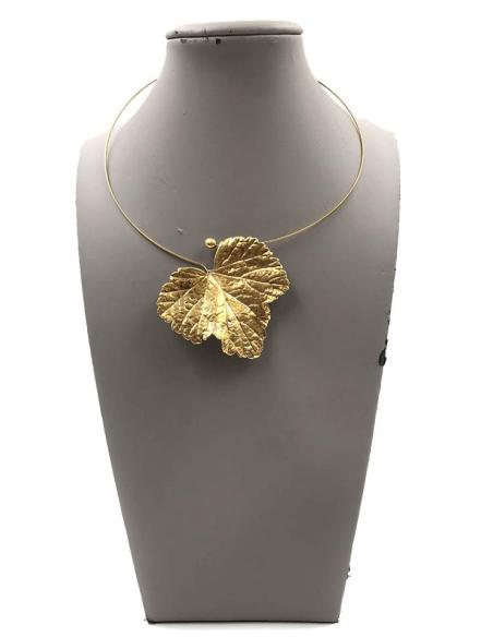 COLLARES MUJER ARTESANALES HOJA NATURAL PRESERVADA COBRE