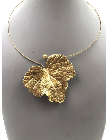 COLLARES MUJER ARTESANALES HOJA NATURAL PRESERVADA COBRE