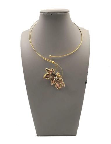 COLLARES MUJER ORO VIEJO HOJAS DE PARRA PRESERVADAS JOYERIA ARTESANAL