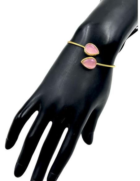 PULSERAS MUJER DORADAS Y ROSAS ESTILO SENCILLO Y ELEGANTE