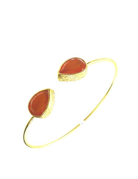 PULSERAS MUJER DORADAS Y NARANJAS ESTILO SENCILLO Y ELEGANTE