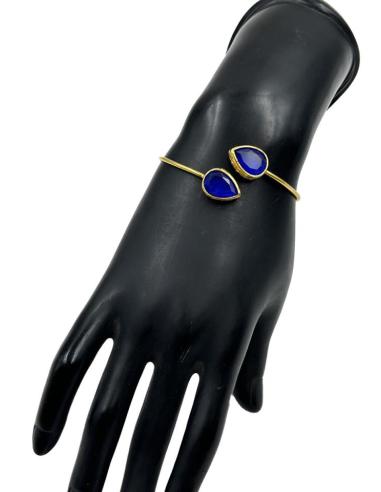 PULSERAS MUJER DORADAS Y AZULONAS SENCILLEZ ELEGANTE