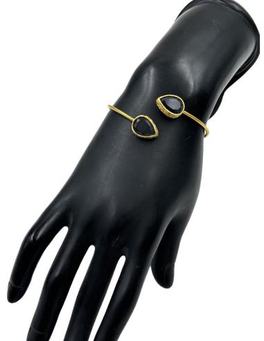 PULSERAS MUJER DORADAS Y NEGRAS SENCILLEZ ELEGANTE