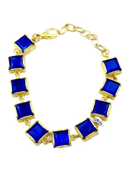ELEGANTES PULSERAS AZULONAS ELEGANTE DISEÑO DE PIEDRA