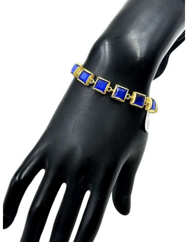 ELEGANTES PULSERAS AZULONAS ELEGANTE DISEÑO DE PIEDRA