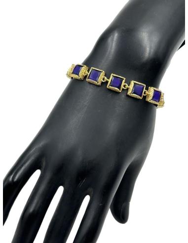 ELEGANTES PULSERAS MORADAS ELEGANTE DISEÑO DE PIEDRA