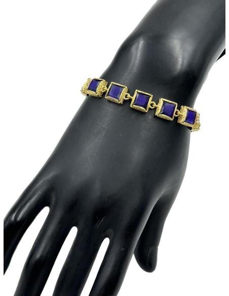 ELEGANTES PULSERAS MORADAS ELEGANTE DISEÑO DE PIEDRA