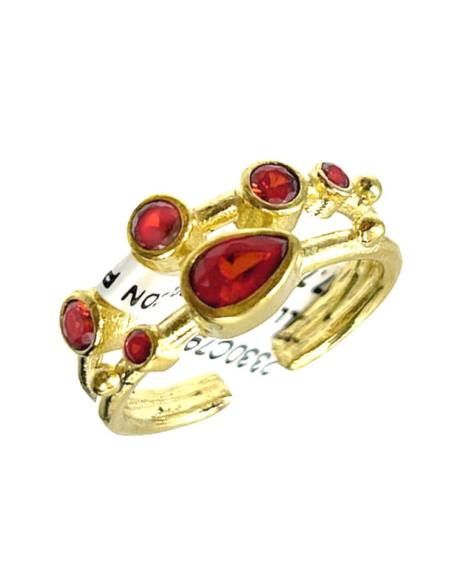 ANILLOS DORADOS Y ROJOS PARA MUJER CON PEDRERIA PARA BODAS