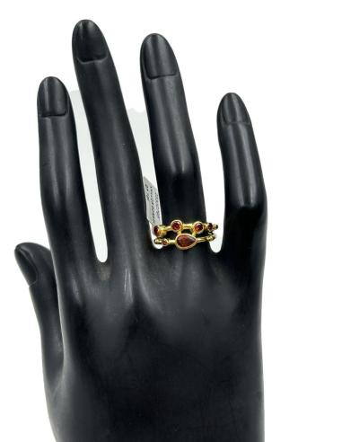 ANILLOS DORADOS Y ROJOS PARA MUJER CON PEDRERIA PARA BODAS