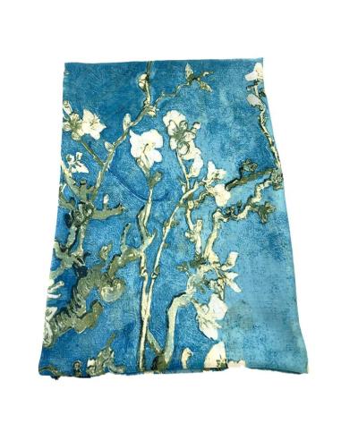 PAÑUELOS PARA MUJER DE ALMENDROS TURQUESAS TEXTURA FINA