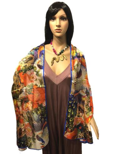 PAÑUELOS SEDA ELEGANTES CON PRECIOSO ESTAMPADO FLORAL