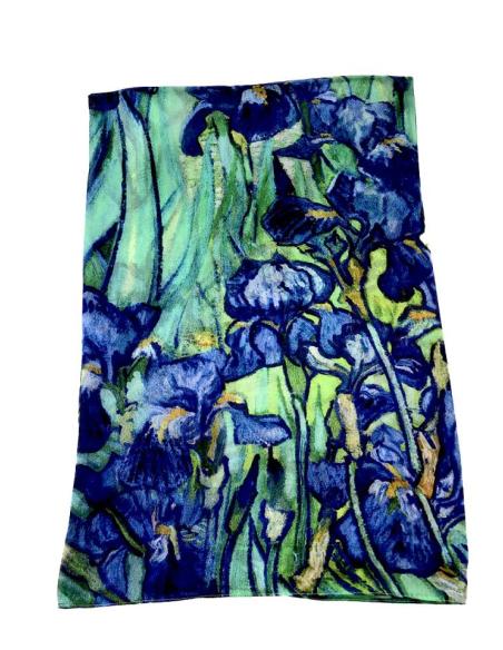PAÑUELOS SEDA AZULES Y VERDES INSPIRACION PINTURAS