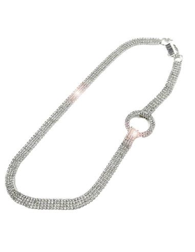 CINTURONES ELEGANTES PLATEADOS DE CRISTAL PARA BODAS DE NOCHE