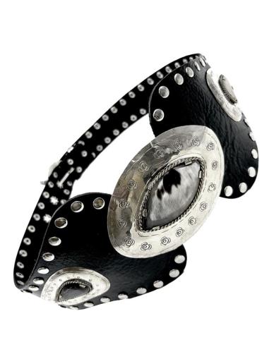 CINTURONES PIEL NEGRA PARA MUJER EXCLUSIVO DISEÑO CON TACHUELAS