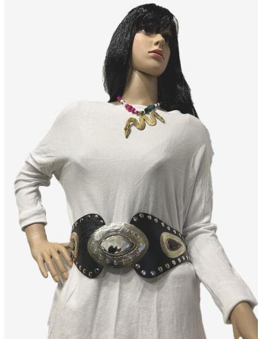 CINTURONES PIEL NEGRA PARA MUJER EXCLUSIVO DISEÑO CON TACHUELAS