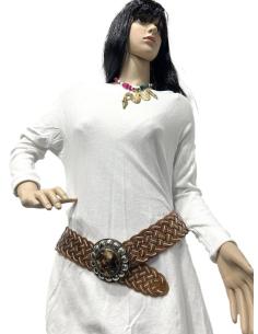 CINTURONES PIEL ARTESANALES ANCHOS CUERO MARRON Y BLANCO MODA IBIZA 2