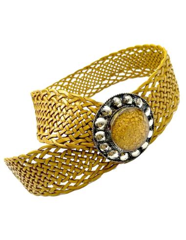 CINTURONES CUERO ANCHOS DE PIEL EN MOSTAZA ESTILO BOHO CHIC