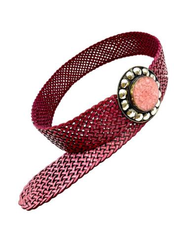 CINTURONES CUERO ANCHOS DE PIEL GRANATES PARA VESTIDOS IBICENCOS