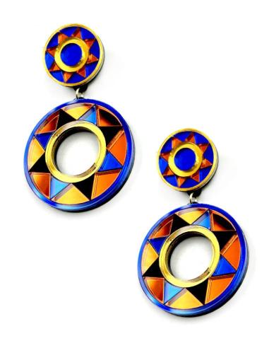 PENDIENTES ORIGINALES EN METRACILATO SOL AFRICANO, EL JARDIN DEL DESEO