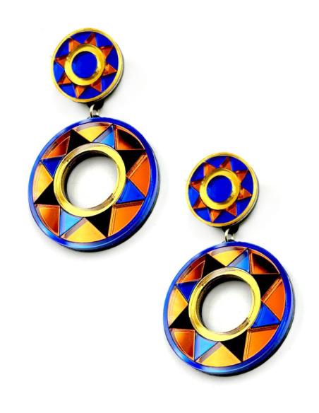 PENDIENTES ORIGINALES EN METRACILATO SOL AFRICANO, EL JARDIN DEL DESEO
