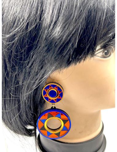 PENDIENTES ORIGINALES EN METRACILATO SOL AFRICANO, EL JARDIN DEL DESEO