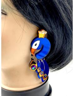 PENDIENTES ORIGINALES DE DISEÑO,MODELO: MAJESTUOSO PAVO REAL 2