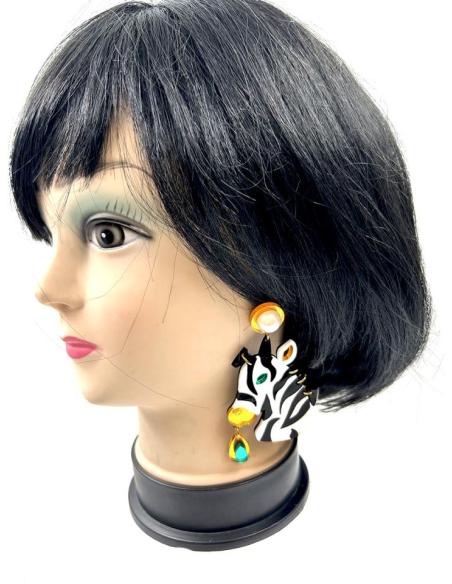 PENDIENTES GRANDES DE DISEÑO EN MADRID, CABEZA DE ZEBRA