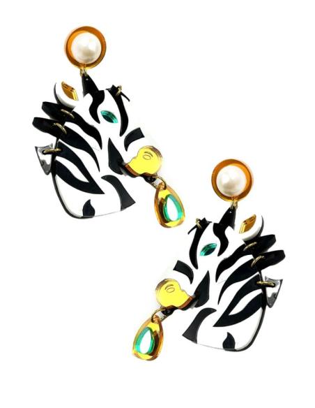 PENDIENTES GRANDES DE DISEÑO EN MADRID, CABEZA DE ZEBRA