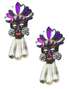 PENDIENTES DE DISEÑO PARA MUJER  EN MADRID, MASCARA AZTECA 2