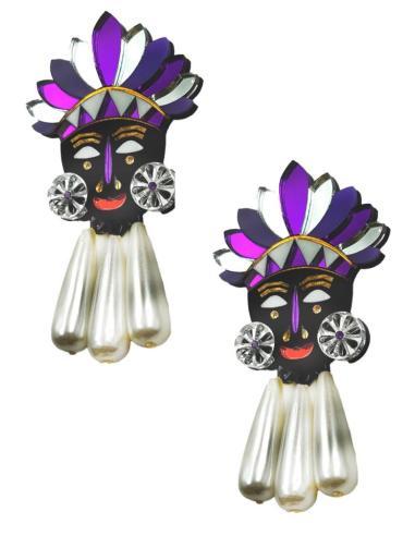 PENDIENTES DE DISEÑO PARA MUJER  EN MADRID, MASCARA AZTECA